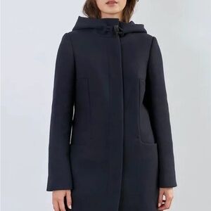 Babaton Black Pearce Hooded Pea Coat Xs